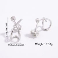1 Pair Simple Style Shiny Round Square Star Inlay Sterling Silver Zircon White Gold Plated Ear Studs sku image 5