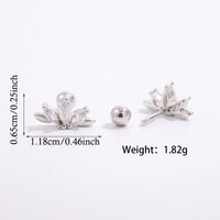 1 Pair Simple Style Shiny Round Square Star Inlay Sterling Silver Zircon White Gold Plated Ear Studs sku image 3