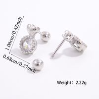 1 Pair Simple Style Shiny Round Square Star Inlay Sterling Silver Zircon White Gold Plated Ear Studs sku image 6