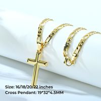 Wholesale Casual Vintage Style Cross 304 Stainless Steel Copper Pendant Necklace main image 2