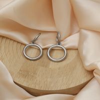 1 Pair Casual Simple Style Commute Round Polishing 304 Stainless Steel 18K Gold Plated Drop Earrings main image 6