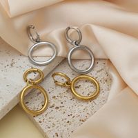 1 Pair Casual Simple Style Commute Round Polishing 304 Stainless Steel 18K Gold Plated Drop Earrings main image 3