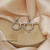 1 Pair Casual Simple Style Commute Round Polishing 304 Stainless Steel 18K Gold Plated Drop Earrings sku image 1