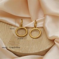 1 Paire Décontractée Style Simple Commuer Rond Polissage Acier Inoxydable 304 Plaqué Or 18K Boucles D'oreilles sku image 2