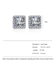 1 Pair Basic Modern Style Classic Style Square Plating Inlay Copper Zircon Ear Studs main image 2