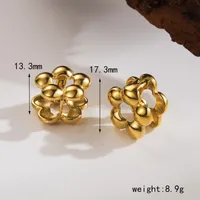 1 Pair Casual Commute Flower Butterfly Hollow Out 304 Stainless Steel 14K Gold Plated Ear Cuffs main image 2