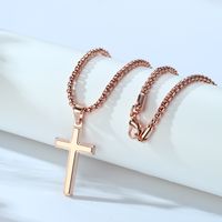 304 Stainless Steel 14K Gold Plated Casual Vintage Style Plating Cross Pendant Necklace main image 4