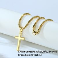 304 Stainless Steel 14K Gold Plated Casual Vintage Style Plating Cross Pendant Necklace main image 2