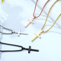 304 Stainless Steel 14K Gold Plated Casual Vintage Style Plating Cross Pendant Necklace main image 1