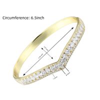 Wholesale Casual Classic Style Round Brass Inlay 18K Gold Plated Zircon Bangle sku image 1