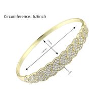 Wholesale Casual Classic Style Round Brass Inlay 18K Gold Plated Zircon Bangle main image 4