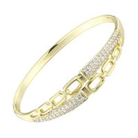 Wholesale Casual Classic Style Round Brass Inlay 18K Gold Plated Zircon Bangle main image 6