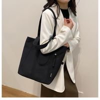 Women's Large Canvas Solid Color Classic Style Zipper Canvas Bag main image 3