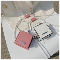 Women's Mini Pu Leather Square Solid Color Streetwear Square Zipper Crossbody Bag Square Bag main image 3