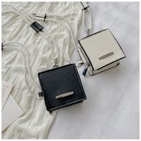 Women's Mini Pu Leather Square Solid Color Streetwear Square Zipper Crossbody Bag Square Bag main image 2
