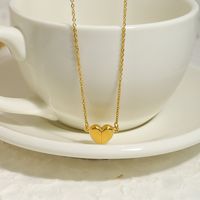 Titanium Steel 18K Gold Plated Elegant Modern Style Classic Style Heart Shape Pendant Necklace main image 3