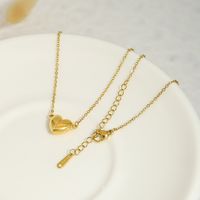 Titanium Steel 18K Gold Plated Elegant Modern Style Classic Style Heart Shape Pendant Necklace main image 5