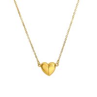 Acero Titanio Chapados en oro de 18k Elegante Estilo Moderno Estilo Clásico Forma De Corazón Collar Colgante sku image 1