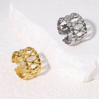 IG Style Vintage Style French Style Geometric 304 Stainless Steel 18K Gold Plated Open Rings In Bulk main image 3