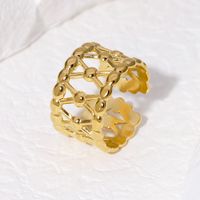 IG-Stil Vintage-Stil Französische Art Geometrisch Edelstahl 304 18 Karat Vergoldet Offener Ring In Masse main image 4