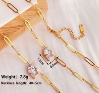 Edelstahl 304 Titan Stahl 18 Karat Vergoldet Elegant Einfacher Stil Überzug Einfarbig Halskette Mit Anhänger main image 3
