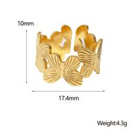 IG Style Cute Butterfly 304 Stainless Steel 18K Gold Plated Open Rings In Bulk main image 2