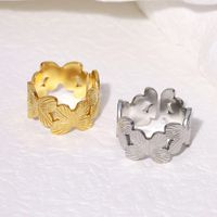 IG Style Cute Butterfly 304 Stainless Steel 18K Gold Plated Open Rings In Bulk main image 3