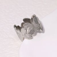 IG Style Cute Butterfly 304 Stainless Steel 18K Gold Plated Open Rings In Bulk main image 6