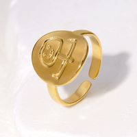 IG Style Modern Style Simple Style Smiley Face 304 Stainless Steel 18K Gold Plated Open Rings In Bulk main image 3