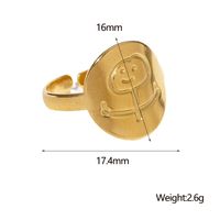 IG Style Modern Style Simple Style Smiley Face 304 Stainless Steel 18K Gold Plated Open Rings In Bulk main image 2
