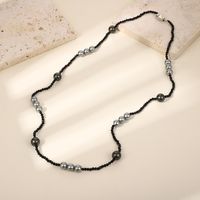 Wholesale Jewelry Simple Style Classic Style Solid Color Glass Necklace main image 3