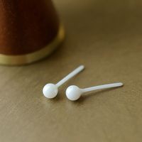1 Pair Elegant Simple Style Solid Color Ceramics Ear Studs sku image 1