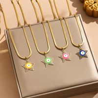 304 Stainless Steel 18K Gold Plated Hip-Hop Plating Inlay Star Zircon Pendant Necklace main image 2