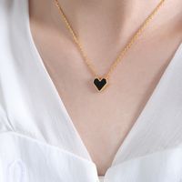 Lady Heart Shape 18K Gold Plated Arylic Titanium Steel Wholesale Jewelry Set sku image 14