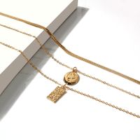 Simple Style Geometric Round Rectangle Alloy Chain Women's Pendant Necklace main image 4