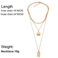 Simple Style Geometric Round Rectangle Alloy Chain Women's Pendant Necklace main image 3