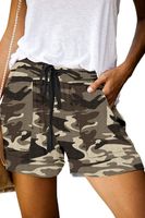 Women's Holiday Daily Simple Style Solid Color Camouflage Shorts Casual Pants Wide Leg Pants main image 3