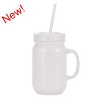 European And American Solid Color Plastic Coctail Glass With Handle Wholesale Double Layer Plastic Mason Bottle Daily Tumbler With Straw sku image 18