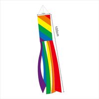Cute Rainbow Heart Shape Polyester Flag sku image 3