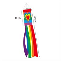 Cute Rainbow Heart Shape Polyester Flag sku image 4