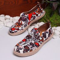 Women's Casual Flower Mushroom Round Toe Canvas Shoes sku image 3