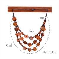 Classical Solid Color Coconut Shell Rope Women's Layered Necklaces main image 6