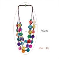 Classical Solid Color Coconut Shell Rope Women's Layered Necklaces main image 8