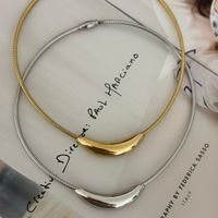 304 Stainless Steel Simple Style Classic Style Plating Solid Color Choker main image 3