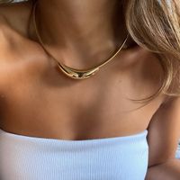 304 Stainless Steel Simple Style Classic Style Plating Solid Color Choker main image 2