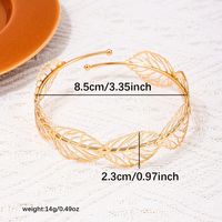 Casual Simple Style Leaves Alloy Plating Hollow Out 14k Gold Plated Women's Arm Bracelet main image 3