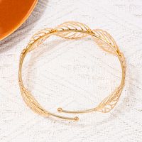 Casual Simple Style Leaves Alloy Plating Hollow Out 14k Gold Plated Women's Arm Bracelet main image 4