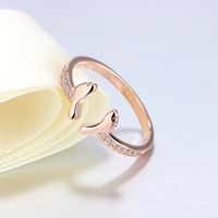 Kupfer Einfacher Stil Inlay Fußabdruck Zirkon Offener Ring main image 5