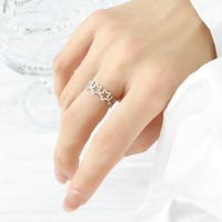 1 Piece Simple Style Star Titanium Steel Plating Hollow Out Rings sku image 1