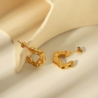 1 Pair Basic Commute Solid Color Plating 304 Stainless Steel 18K Gold Plated Ear Studs main image 2